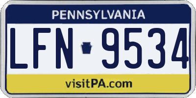 PA license plate LFN9534