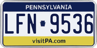 PA license plate LFN9536