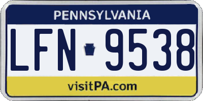 PA license plate LFN9538