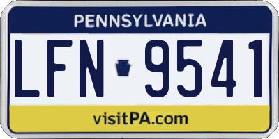 PA license plate LFN9541