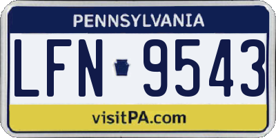 PA license plate LFN9543