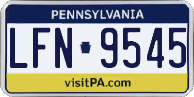PA license plate LFN9545