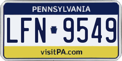 PA license plate LFN9549