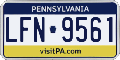 PA license plate LFN9561