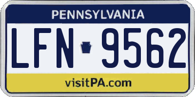 PA license plate LFN9562