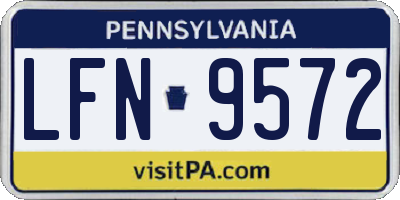 PA license plate LFN9572