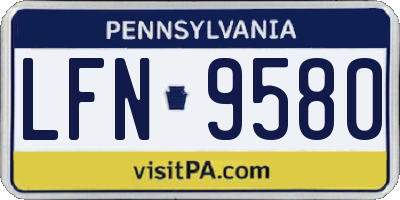 PA license plate LFN9580