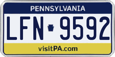 PA license plate LFN9592