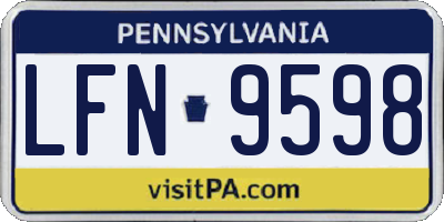 PA license plate LFN9598
