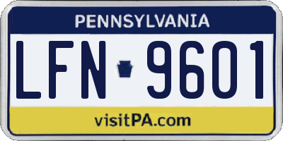 PA license plate LFN9601