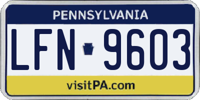 PA license plate LFN9603