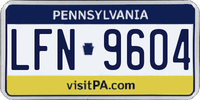 PA license plate LFN9604