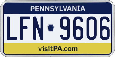 PA license plate LFN9606