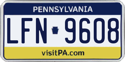 PA license plate LFN9608