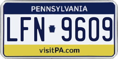 PA license plate LFN9609
