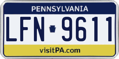 PA license plate LFN9611