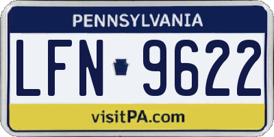 PA license plate LFN9622