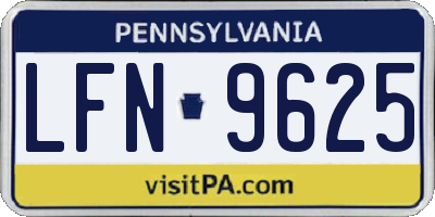 PA license plate LFN9625