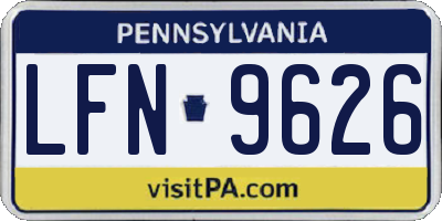 PA license plate LFN9626
