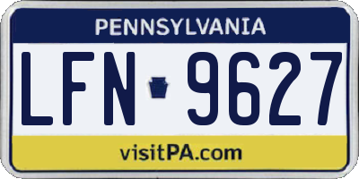 PA license plate LFN9627