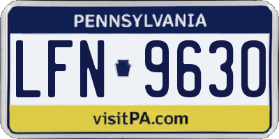 PA license plate LFN9630
