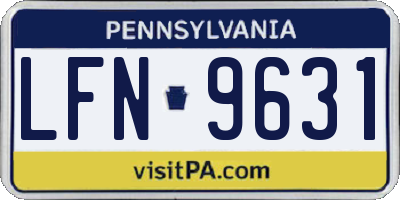 PA license plate LFN9631