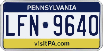 PA license plate LFN9640