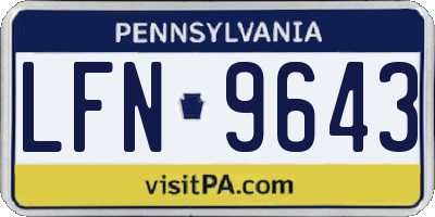 PA license plate LFN9643