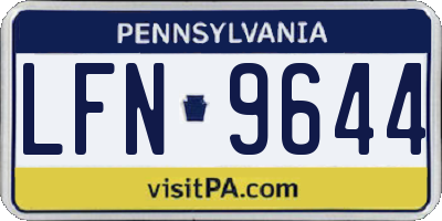PA license plate LFN9644