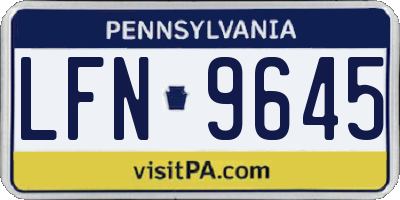 PA license plate LFN9645