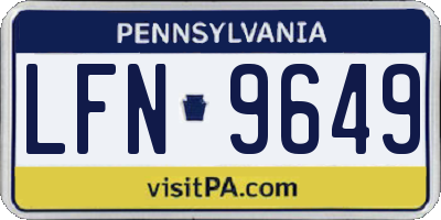 PA license plate LFN9649