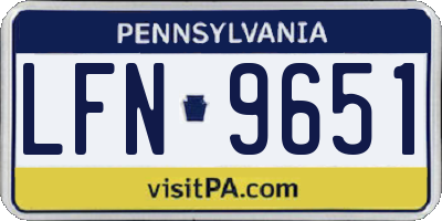PA license plate LFN9651