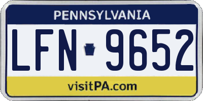 PA license plate LFN9652