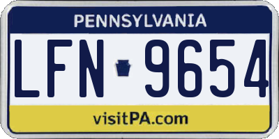 PA license plate LFN9654