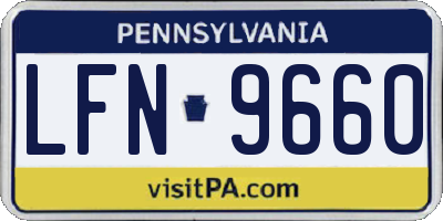 PA license plate LFN9660