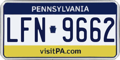 PA license plate LFN9662