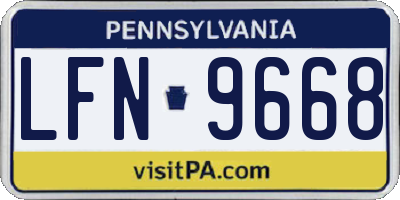 PA license plate LFN9668