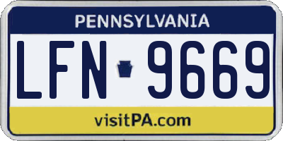 PA license plate LFN9669