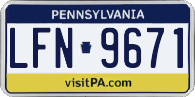 PA license plate LFN9671