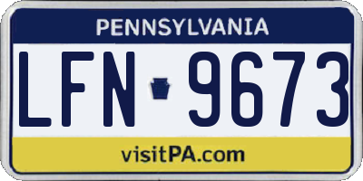 PA license plate LFN9673