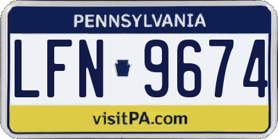 PA license plate LFN9674
