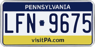 PA license plate LFN9675