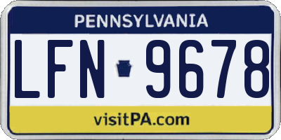 PA license plate LFN9678