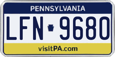 PA license plate LFN9680