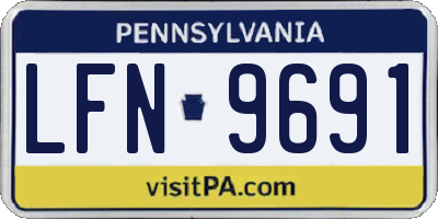 PA license plate LFN9691