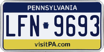 PA license plate LFN9693