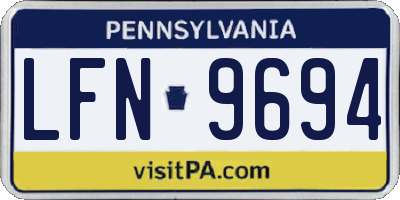 PA license plate LFN9694