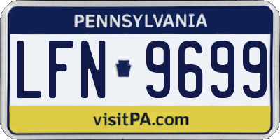 PA license plate LFN9699