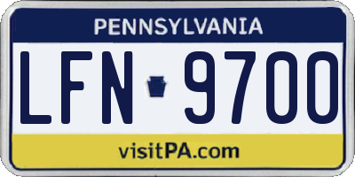 PA license plate LFN9700