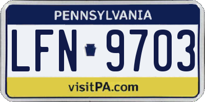 PA license plate LFN9703